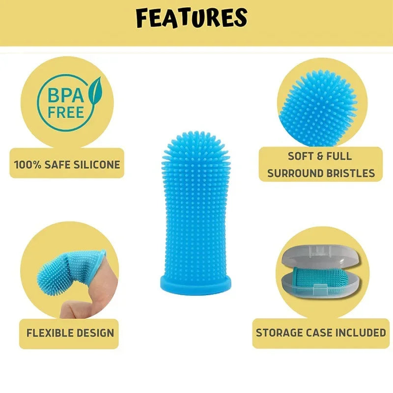 Dog Super Soft pet Finger Toothbrush Teeth Cleaning Breath Care