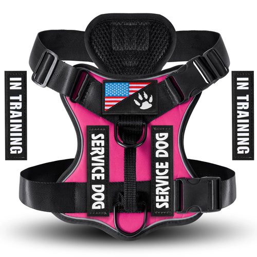 Service Dog Harness, Reflective Dog Vest Harness with 5 PCS Patches,
