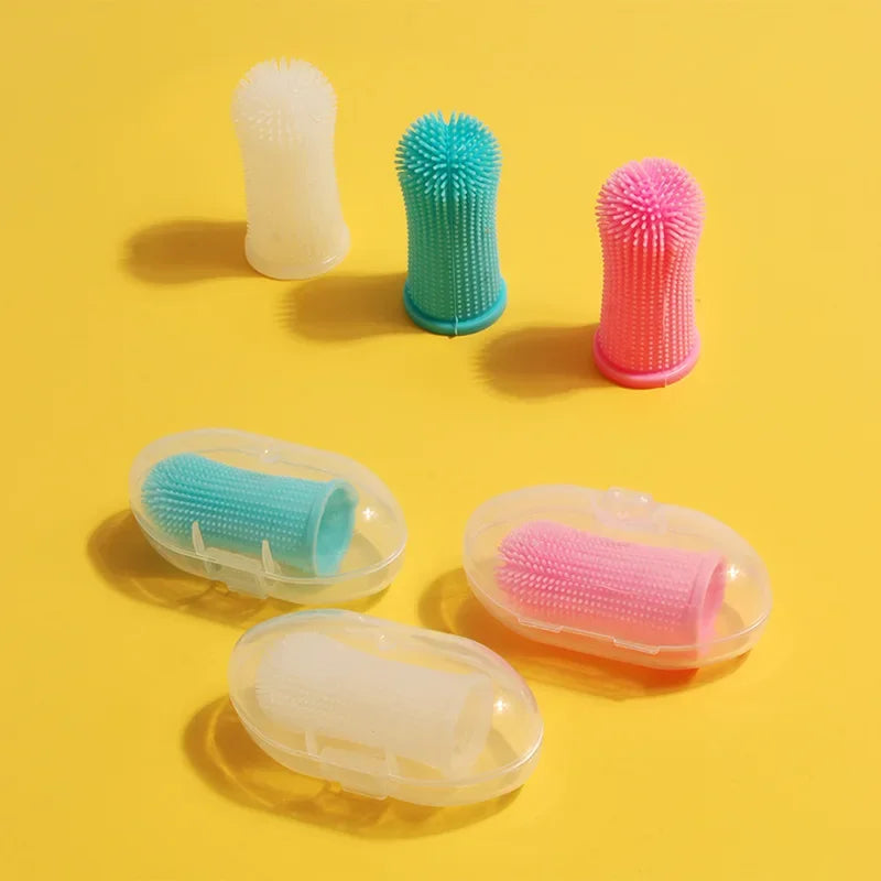 Dog Super Soft pet Finger Toothbrush Teeth Cleaning Breath Care