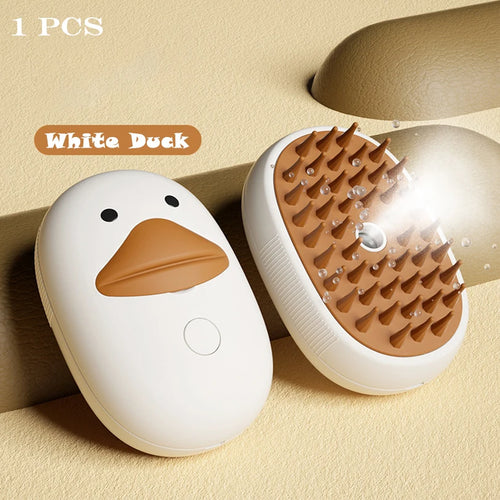 Cat Dog Pet Spray Massage Brush 3 in 1 One Button Steam Spray Folding