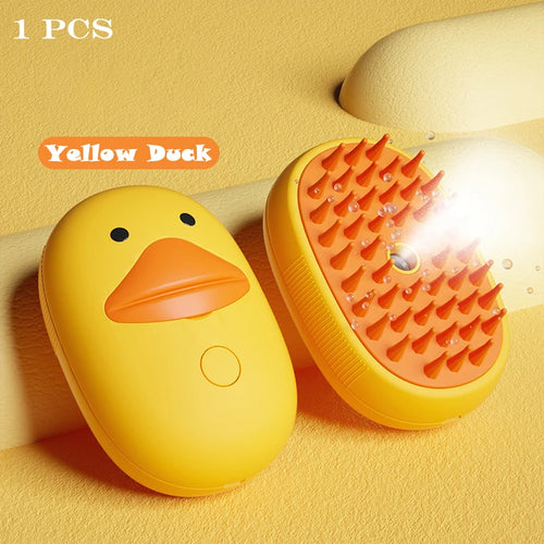 Cat Dog Pet Spray Massage Brush 3 in 1 One Button Steam Spray Folding