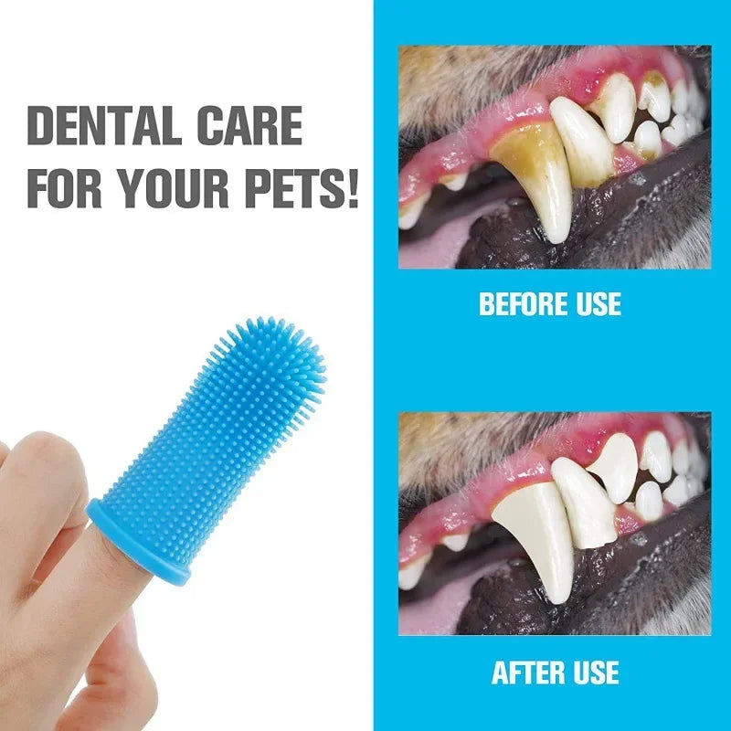 Dog Super Soft pet Finger Toothbrush Teeth Cleaning Breath Care