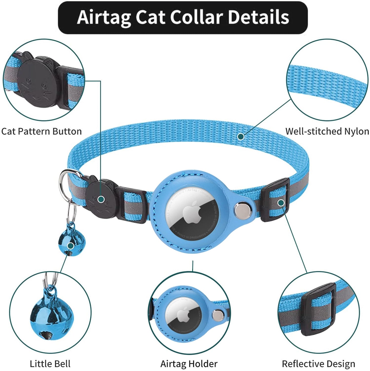 Reflective Collar Cats Airtag Tracker | Nylon Anti-lost Location