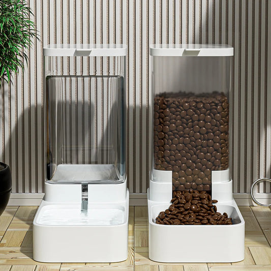 PET Dog Feeder Cat Automatic Feeding Water Bowl Transparent Pet