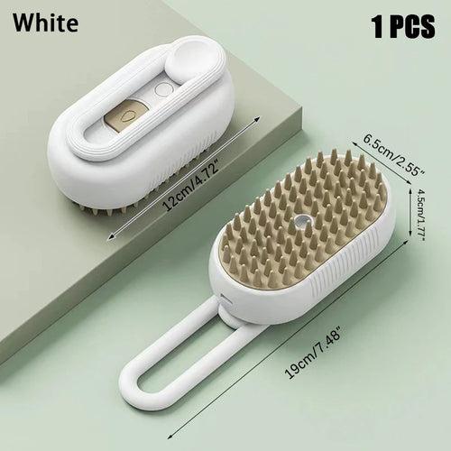 Cat Dog Pet Spray Massage Brush 3 in 1 One Button Steam Spray Folding