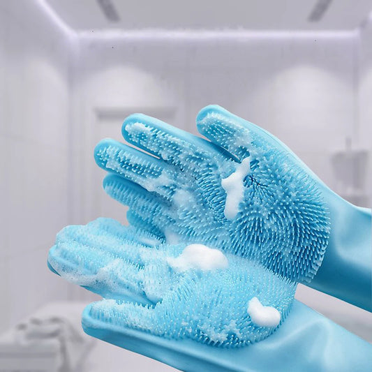 Pet Grooming Cleaning Gloves Dog Cat Bathing Shampoo Glove Scrubber