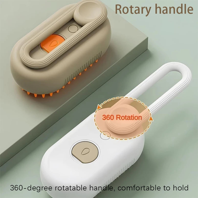 Cat Dog Pet Spray Massage Brush 3 in 1 One Button Steam Spray Folding
