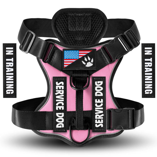 Service Dog Harness, Reflective Dog Vest Harness with 5 PCS Patches,